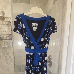 blue dress polka dot